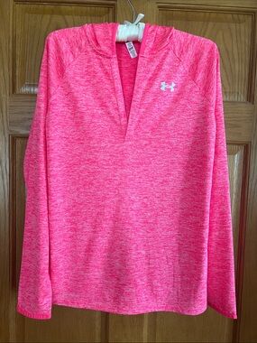 Under Armour Women's Hot Pink Heather Quarter-Zip Hoodie